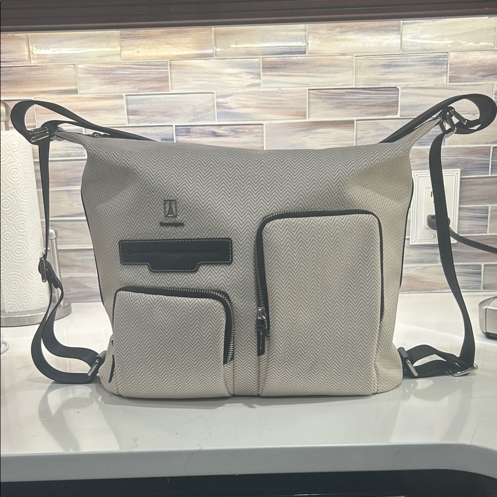 Stylish Cream and Black Women's Laptop Bag